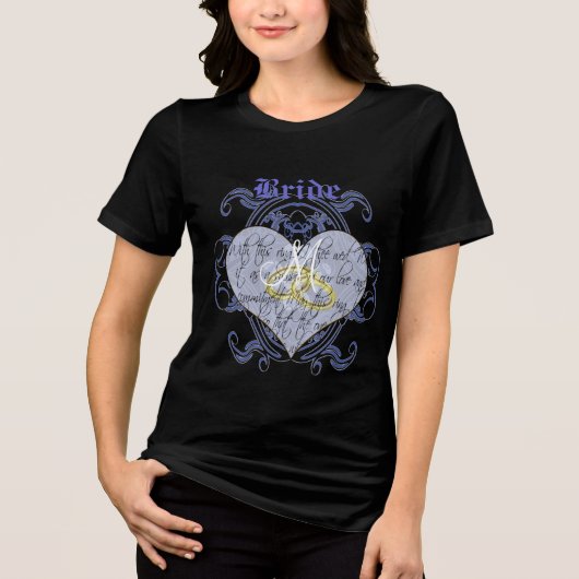 Bruids Huwelijksbelofte Tri-Blend Shirt (Voorkant)