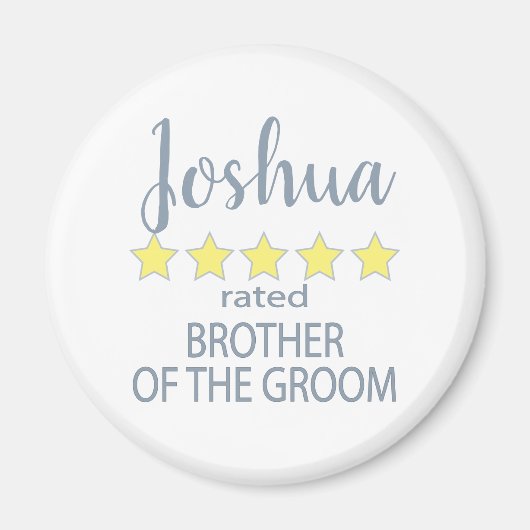 Bruids & Huwelijksfeest 5 Sterren Broer van Groom Magneet (Voorkant)