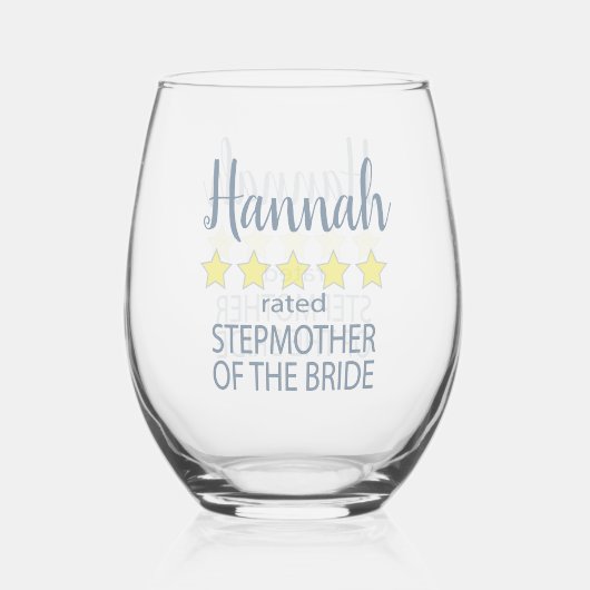 Bruids & Huwelijksfeest 5 Sterren Stiefmoeder van  Wijnglas Zonder Voet (Voorkant)