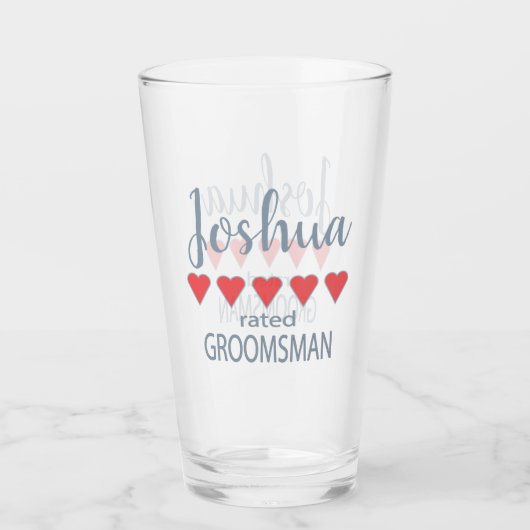 Bruids & Huwelijkspartij 5 Hart Groomsman Glas (Voorkant)