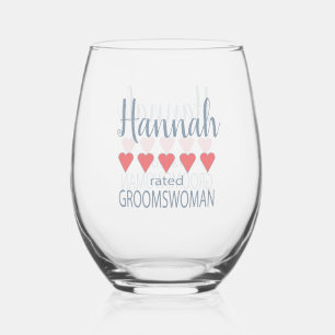 Bruids & Huwelijkspartij 5 Hart Groomswoman Wijnglas Zonder Voet