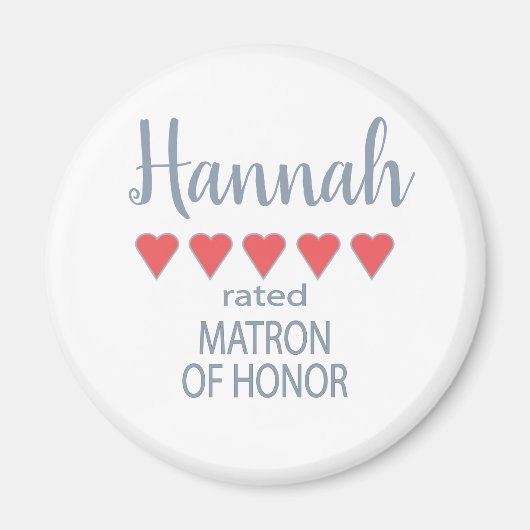 Bruids & Huwelijkspartij 5 Hart Matron van Eer Magneet (Voorkant)