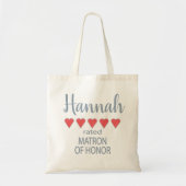 Bruids & Huwelijkspartij 5 Hart Matron van Eer Tote Bag (Voorkant)