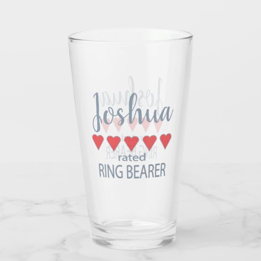 Bruids & Huwelijkspartij 5 Hart Ring Drager Glas (Achterkant)