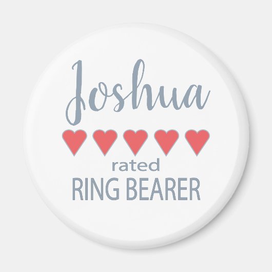 Bruids & Huwelijkspartij 5 Hart Ring Drager Magneet (Voorkant)