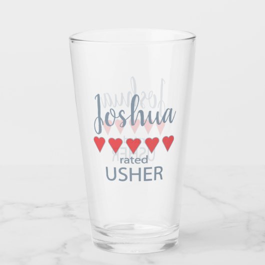 Bruids & Huwelijkspartij 5 Hart Usher Glas (Voorkant)