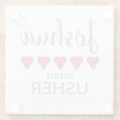 Bruids & Huwelijkspartij 5 Hart Usher Glazen Onderzetter (Achterkant)