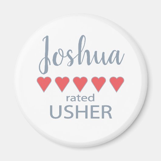 Bruids & Huwelijkspartij 5 Hart Usher Magneet (Voorkant)