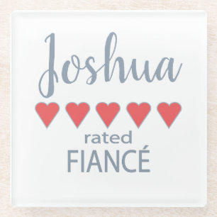 Bruids & Huwelijkspartij 5 Hartverloofde Glazen Onderzetter