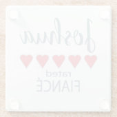 Bruids & Huwelijkspartij 5 Hartverloofde Glazen Onderzetter (Achterkant)