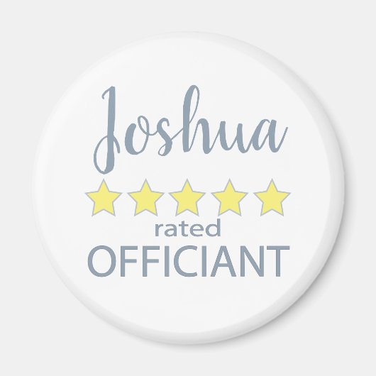 Bruids & Huwelijkspartij 5 Sterren Officiant Magneet (Voorkant)