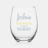 Bruids & Huwelijkspartij 5 Sterren Ring Drager Wijnglas Zonder Voet (Achterkant)