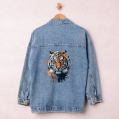 Bruids jas met waterverf tijger afbeelding denim jacket (Hangar)
