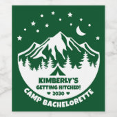 Bruids Kamp Bachelorette Feest Wijn Etiket (Enkel label)