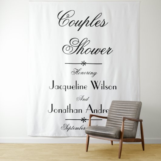 Bruids Koppels Douche Script Photo Booth Achtergro Wandkleed (In situ)