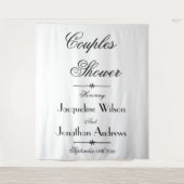 Bruids Koppels Douche Script Photo Booth Achtergro Wandkleed (Voorkant)