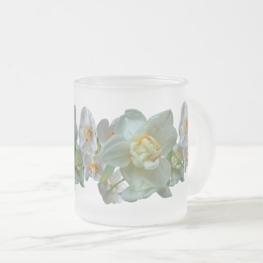 Bruids Kroon Daffodils Close Up Frosted Glass Mok (Voorkant rechts)