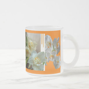 Bruids Kroon Daffodils Design Frosted Glass Mok
