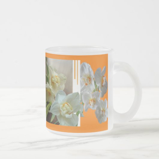 Bruids Kroon Daffodils Design Frosted Glass Mok (Rechts)
