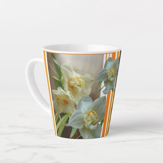 Bruids Kroon Daffodils Design Latte Mok (Linkerhoek)