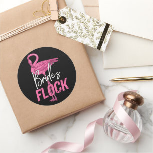Bruids kudde, flamingo bruidsmeisje bruiloft feest ronde sticker