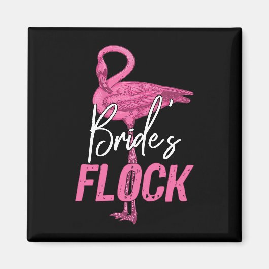 Bruids kudde, flamingo bruidsmeisje bruiloftsfeest magneet (Voorkant)