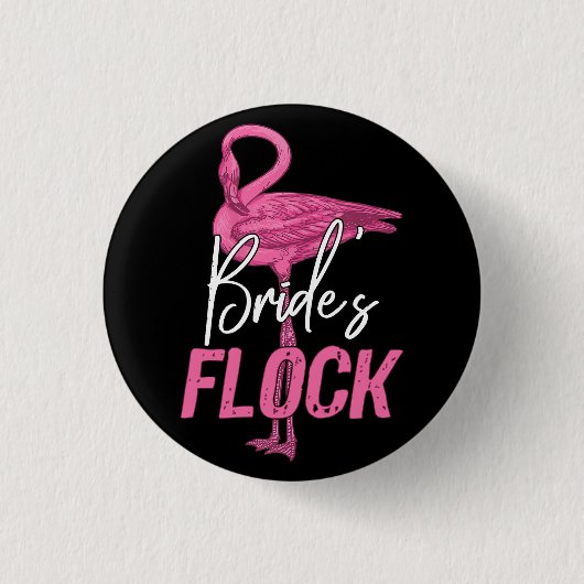 Bruids kudde, flamingo bruidsmeisje bruiloftsfeest ronde button 3,2 cm (Voorkant)