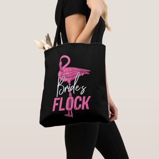 Bruids kudde, flamingo bruidsmeisje bruiloftsgroep tote bag (Dichtbij)