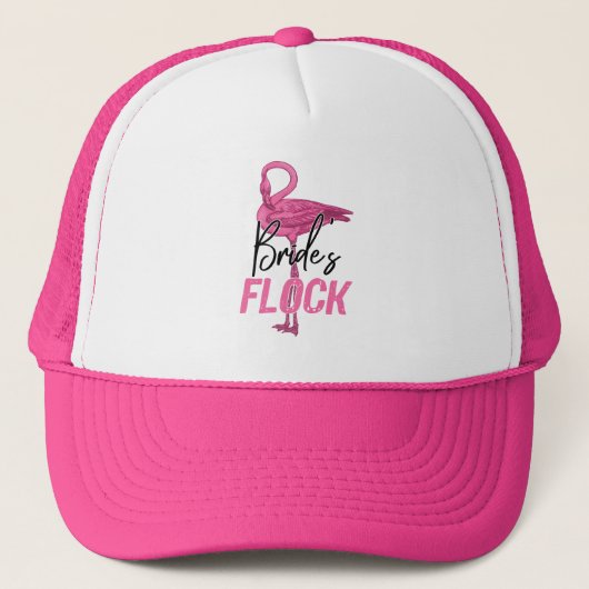 Bruids kudde, flamingo bruidsmeisje bruiloftsgroep trucker pet (Voorkant)