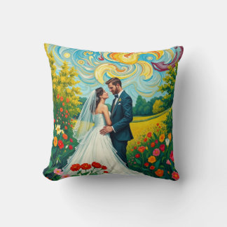 Bruids-kussen in Van Gogh stijl Kussen