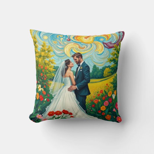 Bruids-kussen in Van Gogh stijl Kussen (Voorkant)