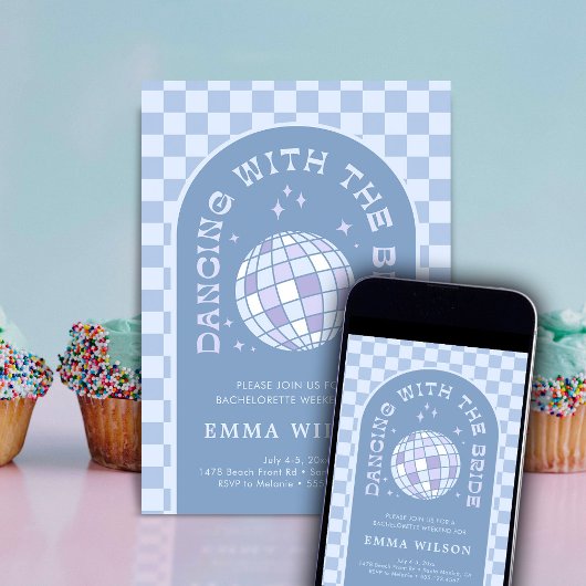 Bruids laatste Disco Afscheidsfeest Weekend Kaart