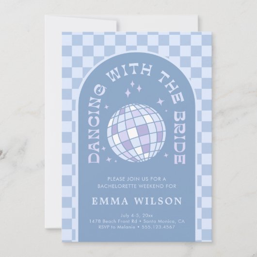 Bruids laatste Disco Bachelorette-feestweekend Kaart (Voorkant)