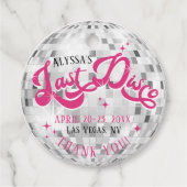 Bruids Laatste Disco Bal Bachelorette Feest Bedankjes Labels (Voorkant)