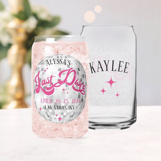 Bruids Laatste Disco Bal Bachelorette Feest Favori Blikvorm Glas