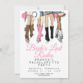 Bruids Laatste Rodeo Bachelorette Party Cowboy Laa Kaart (Voorkant)