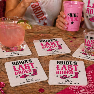Bruids laatste Rodeo Westerse vrijgezellenfeest vo Kartonnen Onderzetters