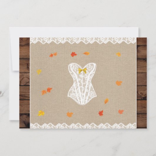 Bruids Lingerie Douche Party Herfst in Liefde verl Kaart (Achterkant)