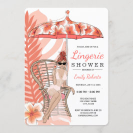 Bruids lingerie douche roodharige bruid kaart