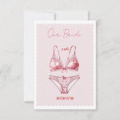 Bruids lingerie feest kaart met maat (Voorkant)