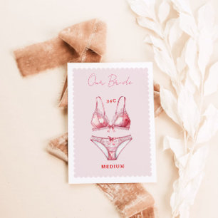 Bruids lingerie feest kaart met maat