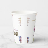 Bruids lingeriefeestje met bloemendecor papieren bekers (Rechts)