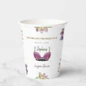 Bruids lingeriefeestje met bloemendecor papieren bekers (Voorkant)