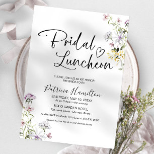 Bruids-lunch wildflower kaart