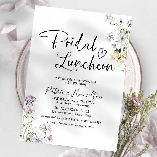 Bruids-lunch wildflower  kaart