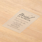 bruids lunch | Zwart-wit Vrijgezellenfeest Acryl Uitnodigingen (Laagn)