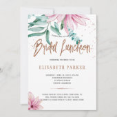 Bruids luncheon blush roze koperen vrijgezellenfee kaart (Voorkant)