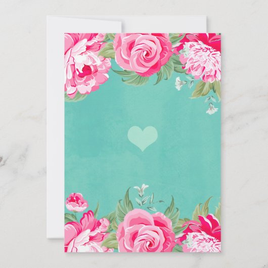 Bruids Luncheon Douche Party Roze Rose Kaart (Achterkant)