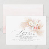 Bruids Luncheon Pampas Grass Bloemen Exotische Dou Kaart (Voorkant / Achterkant)