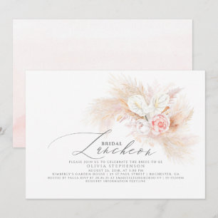 Bruids Luncheon Pampas Grass Bloemen Exotische Dou Kaart